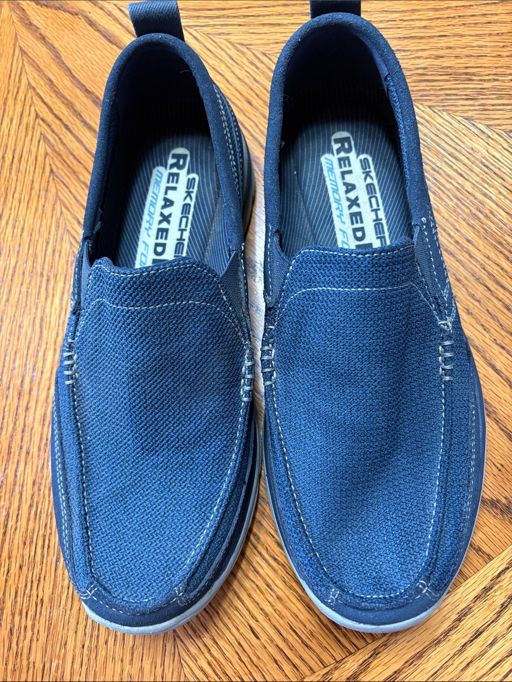 Men’s Skechers Relaxed Fit Navy Canvas Slip-On Loafers